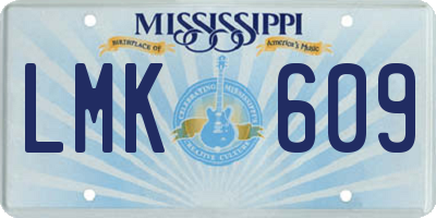 MS license plate LMK609