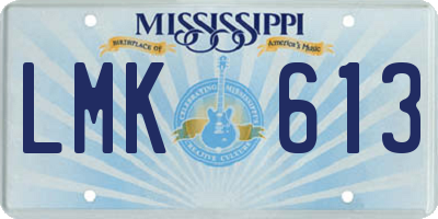 MS license plate LMK613