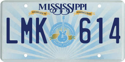 MS license plate LMK614