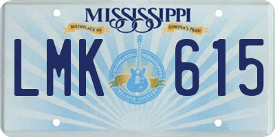 MS license plate LMK615