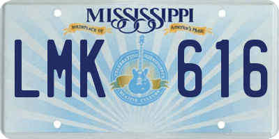MS license plate LMK616