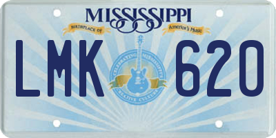 MS license plate LMK620