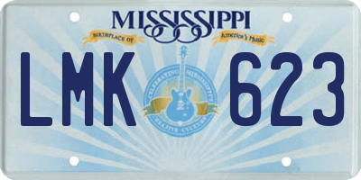 MS license plate LMK623