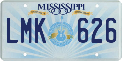 MS license plate LMK626