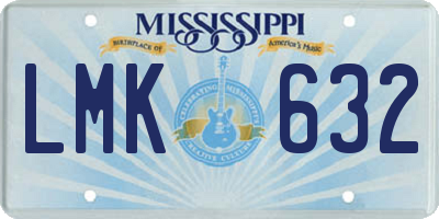 MS license plate LMK632