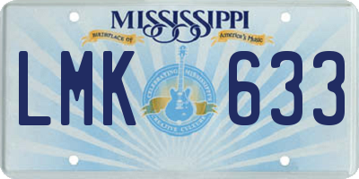 MS license plate LMK633