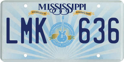 MS license plate LMK636