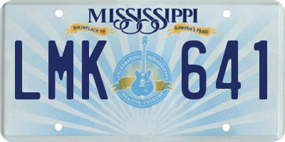 MS license plate LMK641