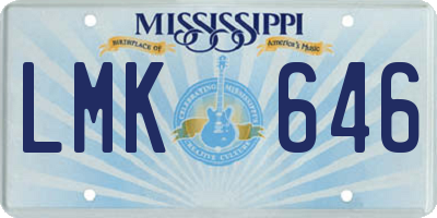 MS license plate LMK646