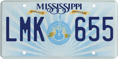 MS license plate LMK655