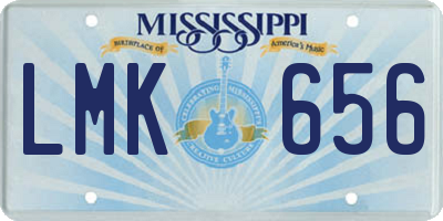 MS license plate LMK656