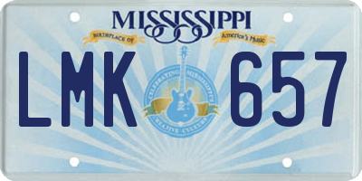 MS license plate LMK657