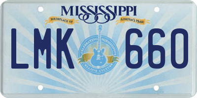 MS license plate LMK660