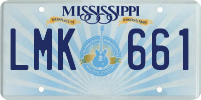 MS license plate LMK661