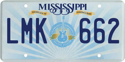 MS license plate LMK662