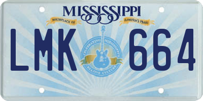 MS license plate LMK664