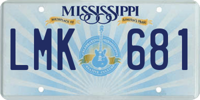 MS license plate LMK681