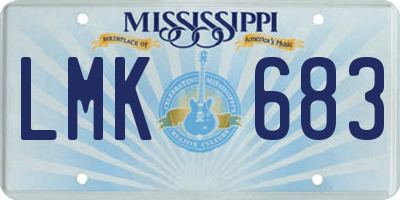 MS license plate LMK683