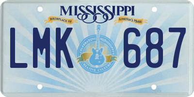 MS license plate LMK687