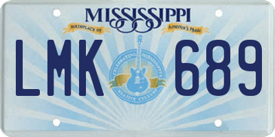 MS license plate LMK689