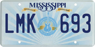 MS license plate LMK693
