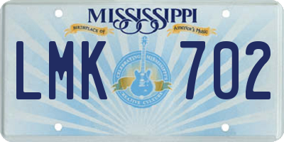MS license plate LMK702