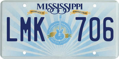 MS license plate LMK706