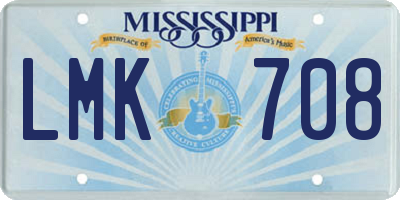 MS license plate LMK708