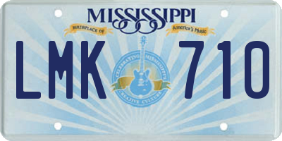 MS license plate LMK710