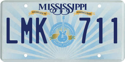 MS license plate LMK711