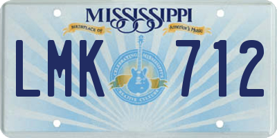 MS license plate LMK712