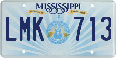 MS license plate LMK713