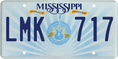MS license plate LMK717