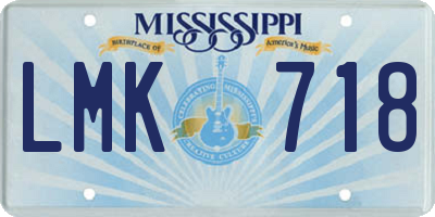 MS license plate LMK718