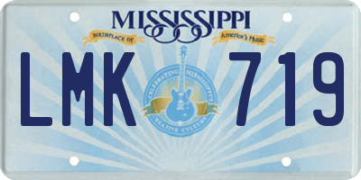 MS license plate LMK719