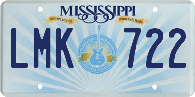 MS license plate LMK722