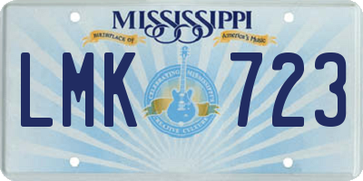 MS license plate LMK723