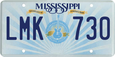 MS license plate LMK730