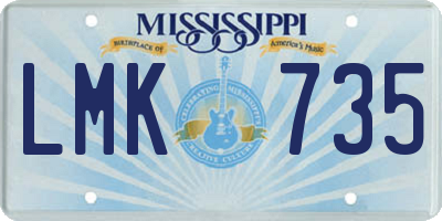 MS license plate LMK735