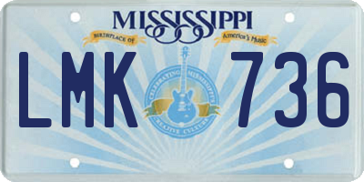 MS license plate LMK736