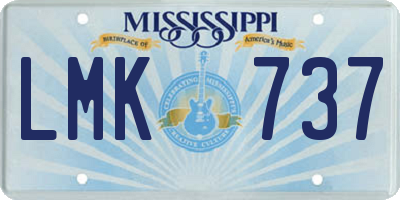 MS license plate LMK737