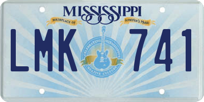 MS license plate LMK741
