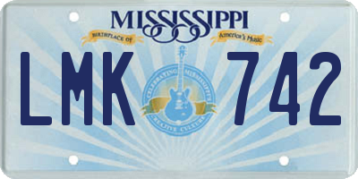 MS license plate LMK742