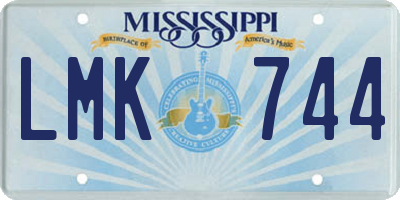 MS license plate LMK744