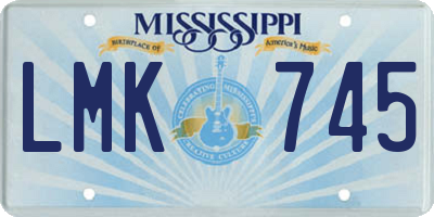 MS license plate LMK745