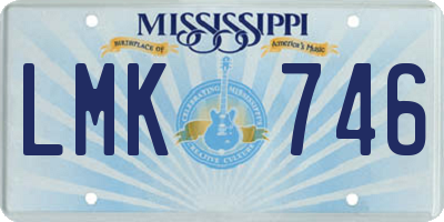 MS license plate LMK746