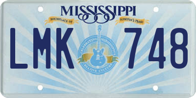 MS license plate LMK748