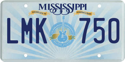 MS license plate LMK750