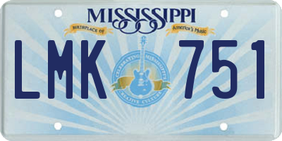MS license plate LMK751