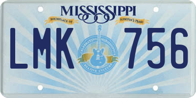 MS license plate LMK756